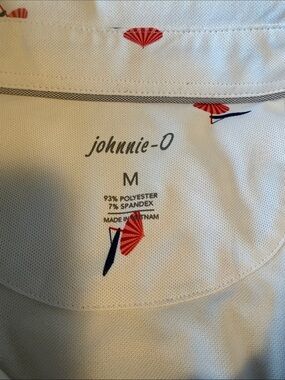 johnnie-O Light Blue Polo with Red and Navy Umbrella Print